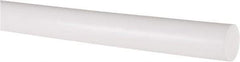 Made in USA - 5' Long, 3/4" Diam, PTFE (Virgin) Plastic Rod - White - All Tool & Supply