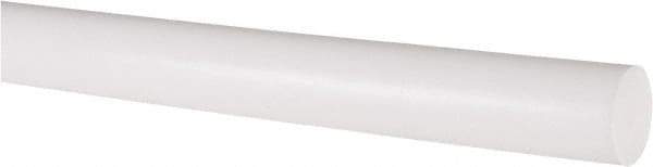 Made in USA - 6' Long, 3/4" Diam, PTFE (Virgin) Plastic Rod - White - All Tool & Supply