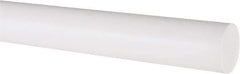 Made in USA - 3' Long, 1" Diam, PTFE (Virgin) Plastic Rod - White - All Tool & Supply