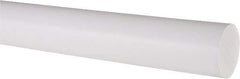 Made in USA - 2' Long, 1-1/2" Diam, PTFE (Virgin) Plastic Rod - White - All Tool & Supply