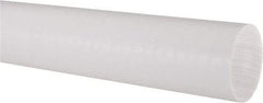 Made in USA - 1' Long, 2" Diam, PTFE (Virgin) Plastic Rod - White - All Tool & Supply