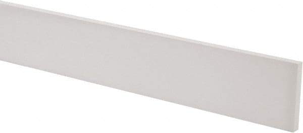 Made in USA - 3 Ft. Long x 2 Inch Wide x 1/4 Inch High, Virgin PTFE, Rectangular Plastic Bar - White, +/- 0.060 Tolerance - All Tool & Supply