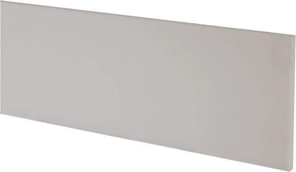 Made in USA - 3 Ft. Long x 4 Inch Wide x 1/4 Inch High, Virgin PTFE, Rectangular Plastic Bar - White, +/- 0.060 Tolerance - All Tool & Supply