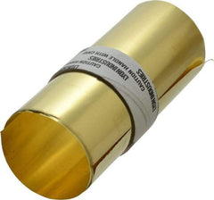 Made in USA - 5 Ft. Long x 6 Inch Wide x 0.0015 Inch Thick, Roll Shim Stock - Brass - All Tool & Supply