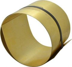 Made in USA - 5 Ft. Long x 6 Inch Wide x 0.025 Inch Thick, Roll Shim Stock - Brass - All Tool & Supply