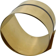 Made in USA - 5 Ft. Long x 6 Inch Wide x 0.031 Inch Thick, Roll Shim Stock - Brass - All Tool & Supply