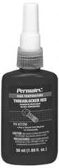 Permatex - 50 mL Bottle, Red, High Strength Liquid Threadlocker - Series 272, 24 hr Full Cure Time, Hand Tool, Heat Removal - All Tool & Supply