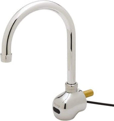 T&S Brass - Wall Mount Electronic User Adjustable Temperature Control Mixer Faucet - Powered by 120 Volt AC/DC, Gooseneck Spout, 6-3/8" Mounting Centers - All Tool & Supply