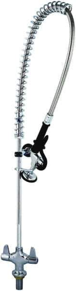 T&S Brass - Riser with Spring Guide, 2 Way Design, Wall Mount, Pre Rinse Faucet Assembly - Lever Handle - All Tool & Supply