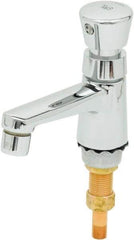 T&S Brass - Push Button Handle, Deck Mounted Bathroom Faucet - Metering Faucet, No Drain, Standard Spout - All Tool & Supply