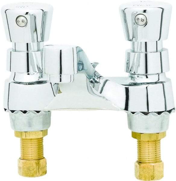 T&S Brass - Push Button Handle, Deck Mounted Bathroom Faucet - Slow Self-Closing Lavatory Faucet, No Drain, Standard Spout - All Tool & Supply