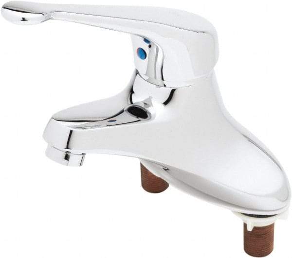 T&S Brass - Straight Handle, Deck Mounted Bathroom Faucet - One Handle, Pop Up Drain, Standard Spout - All Tool & Supply