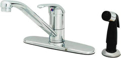 T&S Brass - Faucet Mount, Deck Plate Faucet with Spray - One Handle, Single Handle, High Spout, No Drain - All Tool & Supply