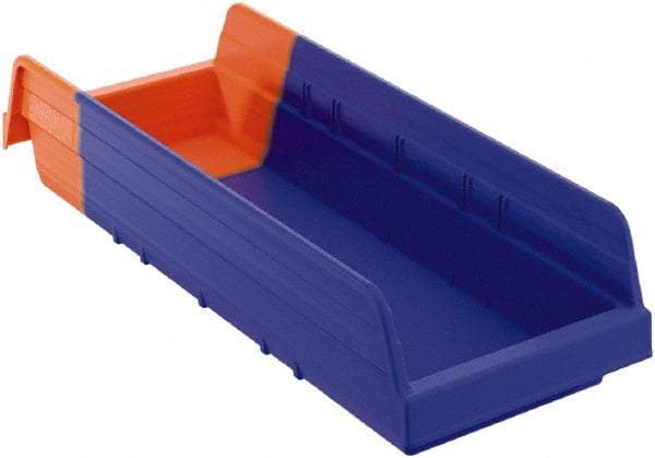 Akro-Mils - 17-7/8" Deep, Blue/Orange Hopper Shelf Bin - 4" High x 6-5/8" Wide x 17-7/8" Long - All Tool & Supply