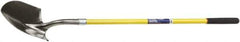 Ability One - 11" High x 9" Wide Round Steel Shovel - 48" Long Fiberglass Straight Handle - All Tool & Supply