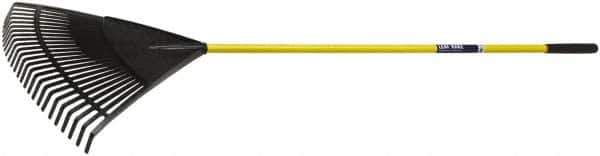 Ability One - Leaf Rake with 51" Straight Fiberglass Handle - 26 Tines, 12" Tine Length - All Tool & Supply