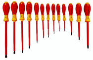 Insulated Slotted Screwdriver 2.0; 2.5; 3.0; 3.5; 4.5; 5.5; 6.5; 8.0; 10.0mm & Phillips # 0; 1; 2; 3. 13 Piece Set - All Tool & Supply