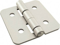 80/20 Inc. - 3" Long x 3" Wide x 3.18mm Thick, Aluminum Door Hinge - Aluminum, Clear Anodized Finish - All Tool & Supply