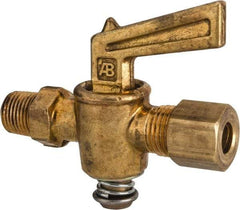 Parker - 1/8" Pipe, 1/4" Tube, Compression Pipe to Male Pipe Drain Cock & Shutoff Valve - 1/8-27 Thread, 30 Max psi - All Tool & Supply