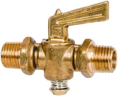 Parker - 1/4" Pipe, Male Pipe to Male Pipe Drain Cock & Shutoff Valve - 1/4-18 Thread, 30 Max psi - All Tool & Supply