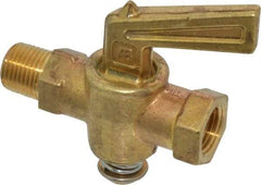 Parker - 1/8" Pipe, Female Pipe to Male Pipe Drain Cock & Shutoff Valve - 1/8-27 Thread, 30 Max psi - All Tool & Supply