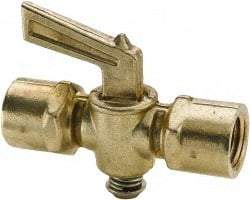 Parker - 1/4" Pipe, Female Pipe to Female Pipe Drain Cock & Shutoff Valve - 1/4-18 Thread, 30 Max psi - All Tool & Supply