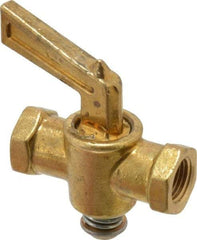 Parker - 1/8" Pipe, Female Pipe to Female Pipe Drain Cock & Shutoff Valve - 1/8-27 Thread, 30 Max psi - All Tool & Supply