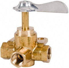 Parker - 1/4" Pipe, Female Pipe Drain Cock & Shutoff Valve - 1/4-18 Thread, 30 Max psi - All Tool & Supply