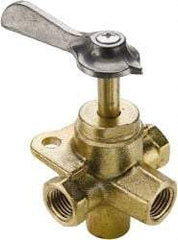 Parker - 1/4" Pipe, Female Pipe Drain Cock & Shutoff Valve - 1/4-18 Thread, 30 Max psi - All Tool & Supply