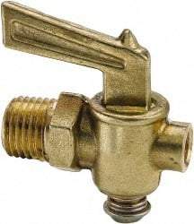 Parker - 1/2" Pipe, Male Pipe Drain Cock & Shutoff Valve - 1/8-27 Thread, 150 Max psi - All Tool & Supply