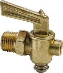 Parker - 1/4" Pipe, Male Pipe Drain Cock & Shutoff Valve - 1/4-18 Thread, 150 Max psi - All Tool & Supply