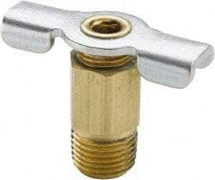 Parker - 1/8" Pipe, Internal Seal Drain Cock & Shutoff Valve - 1/8-27 Thread, 150 Max psi - All Tool & Supply