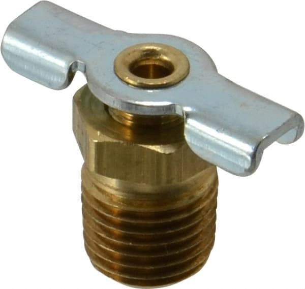 Parker - 1/4" Pipe, Internal Seal Drain Cock & Shutoff Valve - 1/4-18 Thread, 150 Max psi - All Tool & Supply