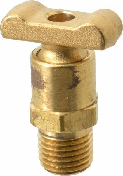 Parker - 1/4" Pipe, Male Pipe Drain Cock & Shutoff Valve - 1/4-18 Thread, 150 Max psi - All Tool & Supply