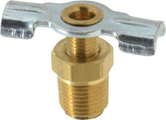 Parker - 1/8" Pipe, External Seal Drain Cock & Shutoff Valve - 1/8-27 Thread, 150 Max psi - All Tool & Supply