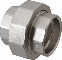 Merit Brass - 1-1/2" Grade 316 Stainless Steel Pipe Union - Socket Weld x Socket Weld End Connections, 150 psi - All Tool & Supply