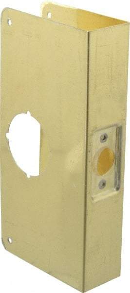 Don-Jo - 4-1/4" Wide x 9" High, Polished Brass Finish, Door Reinforcer - 1-3/4" Thick Door, 2-3/4" Backset - All Tool & Supply