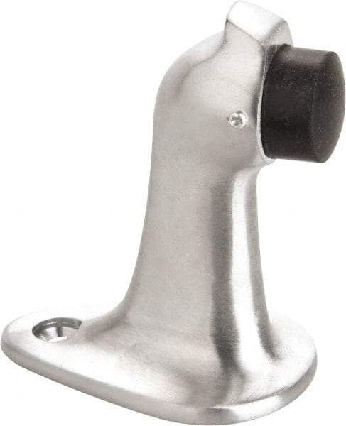 Don-Jo - 2-3/4" Projection Large Gooseneck Door Stop with Hook - Floor Mount, Satin Chrome Finish - All Tool & Supply