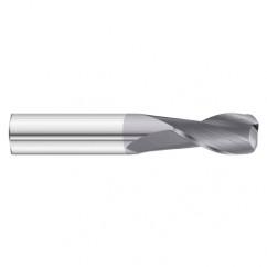 1/2 Dia. x 3 Overall Length 2-Flute .045 C/R Solid Carbide SE End Mill-Round Shank-Center Cut-TiAlN - All Tool & Supply