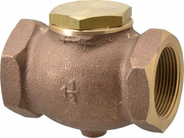 Conrader - 1-1/2" Bronze Check Valve - Inline, FNPT x FNPT - All Tool & Supply