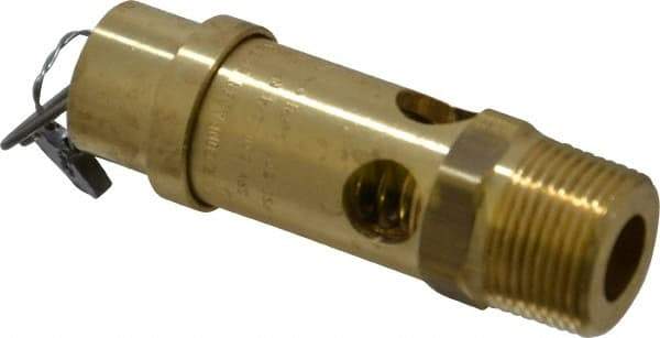 Conrader - 3/4" Inlet, ASME Safety Relief Valve - 125 Max psi, Brass, 504 Cubic' per Min - All Tool & Supply