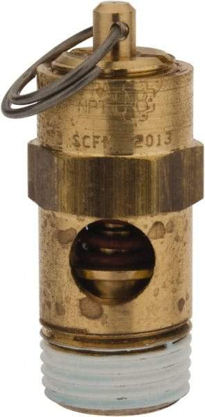 Conrader - 3/8" Inlet, ASME Safety Relief Valve - 200 Max psi, Brass, 178 Cubic' per Min - All Tool & Supply