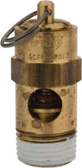 Conrader - 3/8" Inlet, ASME Safety Relief Valve - 200 Max psi, Brass, 178 Cubic' per Min - All Tool & Supply