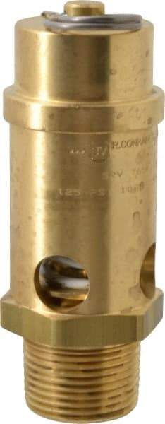 Conrader - 1" Inlet, ASME Safety Relief Valve - 125 Max psi, Brass, 1,053 Cubic' per Min - All Tool & Supply