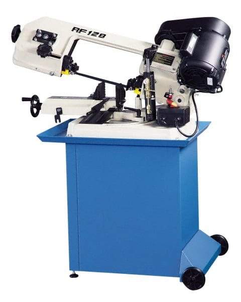 Enco - 5 x 6" Max Capacity, Manual Step Pulley Horizontal Bandsaw - 80, 120 & 200 SFPM Blade Speed, 110 Volts, 45 & 60°, 1/3 hp, 1 Phase - All Tool & Supply