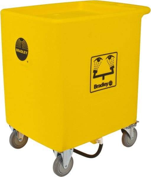 Bradley - 56 Gallon Eye Wash Station Waste Cart - Compatable with Bradley Portable Eye Wash Station S19-921, Includes 2 Clearly Marked Eye Wash Signs - All Tool & Supply