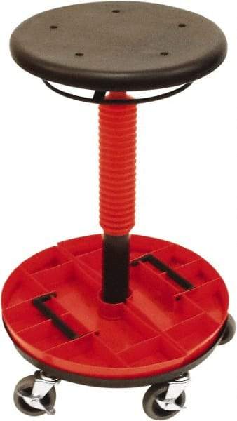 ShopSol - 300 Lb Capacity, 5 Wheel Trolley Stool - Polyurethane, 18" Long x 16-1/2" Overall Height x 18" Wide - All Tool & Supply