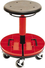 ShopSol - 300 Lb Capacity, 5 Wheel Trolley Stool - Polyurethane, 18" Long x 19" Overall Height x 18" Wide - All Tool & Supply