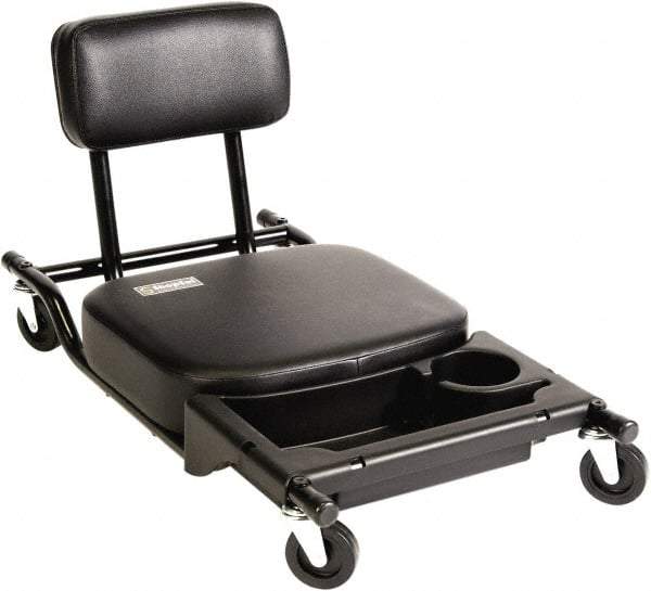 ShopSol - 300 Lb Capacity, 4 Wheel Creeper Seat - Steel/Vinyl, 32" Long x 18" Overall Height x 16" Wide - All Tool & Supply