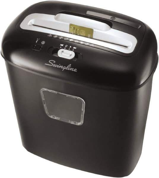 Swingline - 5/32 x 1-1/2" Strip, 10 Sheet Cross Cut Personal Shredder - 9" Long x 14" Wide x 15" High, Level 4 Security, 5 Gal Wastebasket - All Tool & Supply